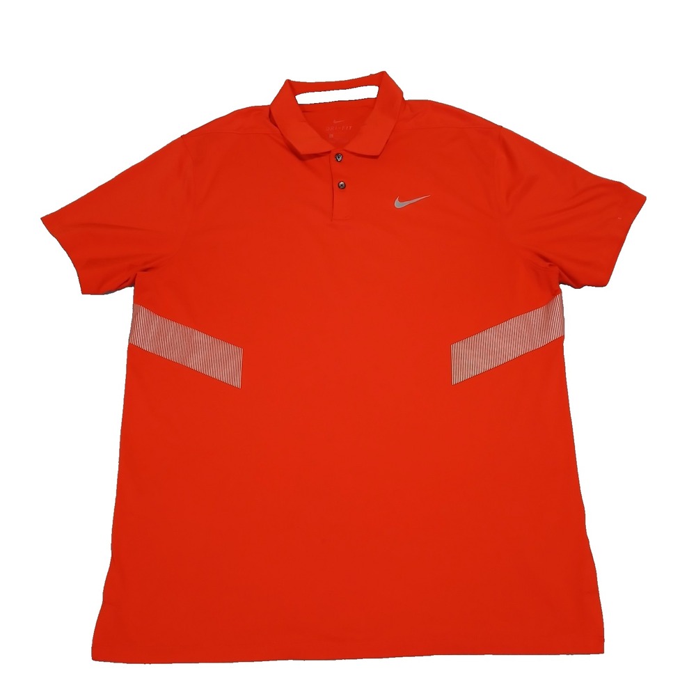 Nike Dri-FIT Golf Polo Shirt Mens Large‎ Red Reflective Vapor AV4182 Stretch